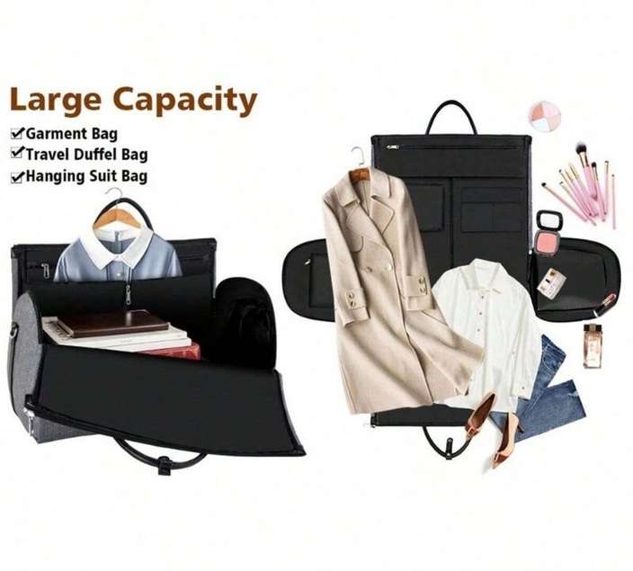 45 L Hand Duffel Bag - Airline Foldable

Convertible luggage Garment 2 in 1 Hanging

Duffle bag - Large Capacity