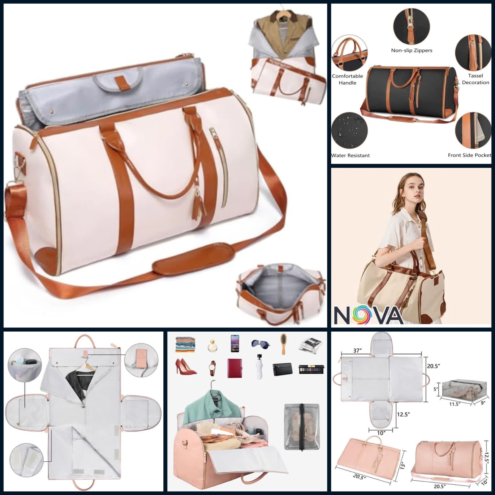 45 L Hand Duffel Bag - Airline Foldable

Convertible luggage Garment 2 in 1 Hanging

Duffle bag - Large Capacity